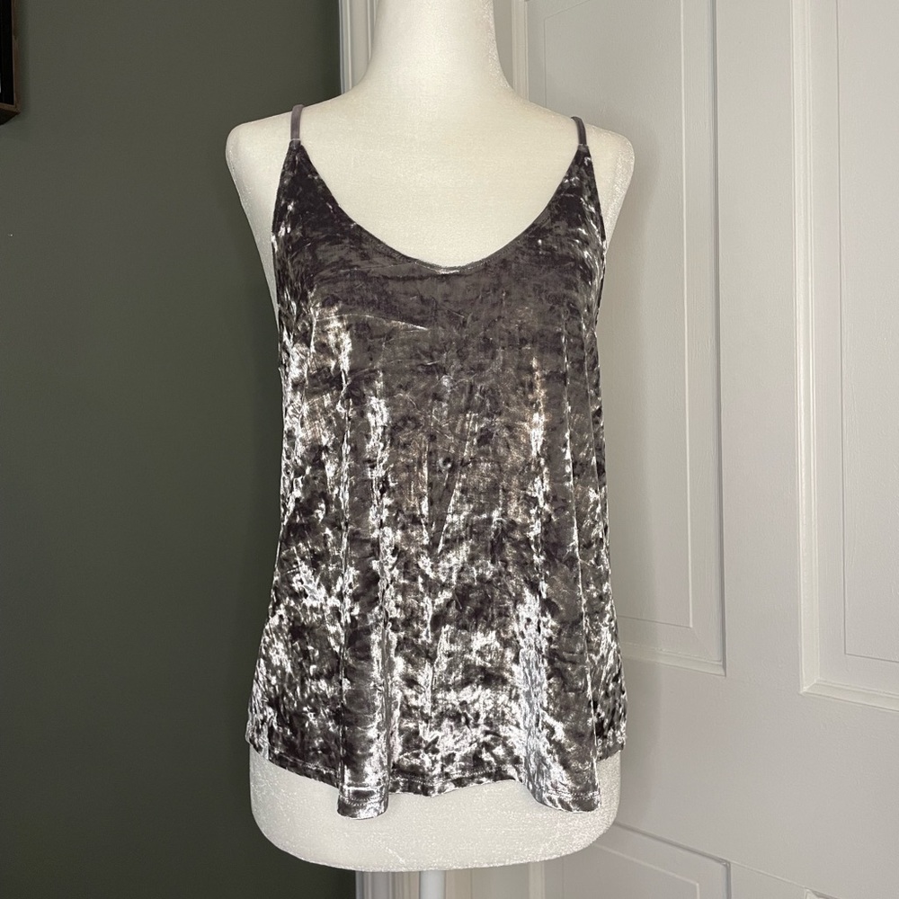 American Eagle Outfitters Velvet Camisole - Silver Gray